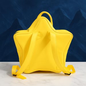 Yellow Star Ita Bag – PU Leather Backpack, Y2K Shoulder Bag
