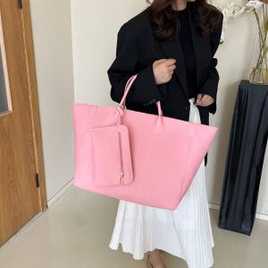 Personalized Genuine Leather Open Tote Bag for Women – Stylish & Simple