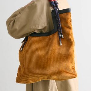 Vintage Corduroy Large Tote Bag - Stylish and Spacious Shoulder Bag