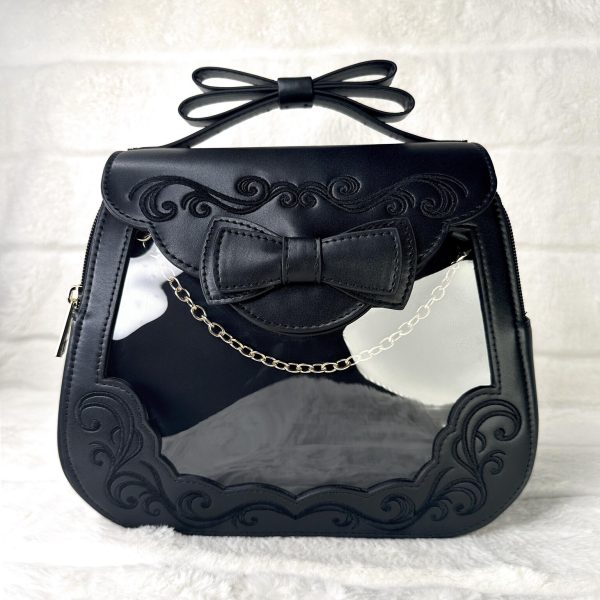 Black Ita Bag with Clear Window for Pin Display — ita bag with clear display window