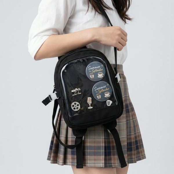 Black Kawaii Convertible Ita Bag for Pin Display