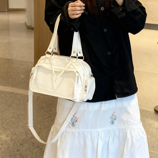 Black Kawaii Ita Shoulder Bag with Clear Window for Plushies and Pins