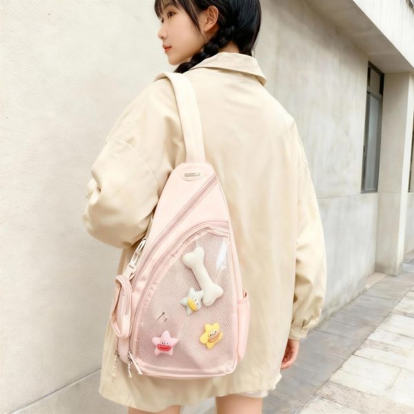 Black Y2K Ita Crossbody Bag for Plushies and Pins