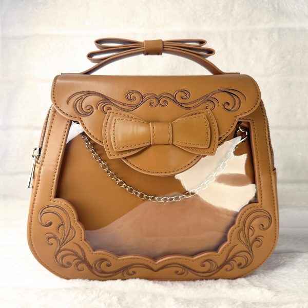 Brown Ita Bag with Clear Window for Pin Display