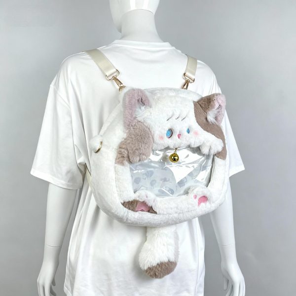 Cat Convertible Ita Bag with Clear Window for Plushies and Pins