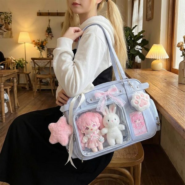 Convertible Ita Bag with Clear Window for Plushies and Pins