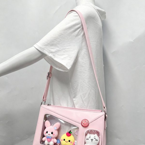Envelope Ita Crossbody Bag with Clear Window for Plushies and Pins