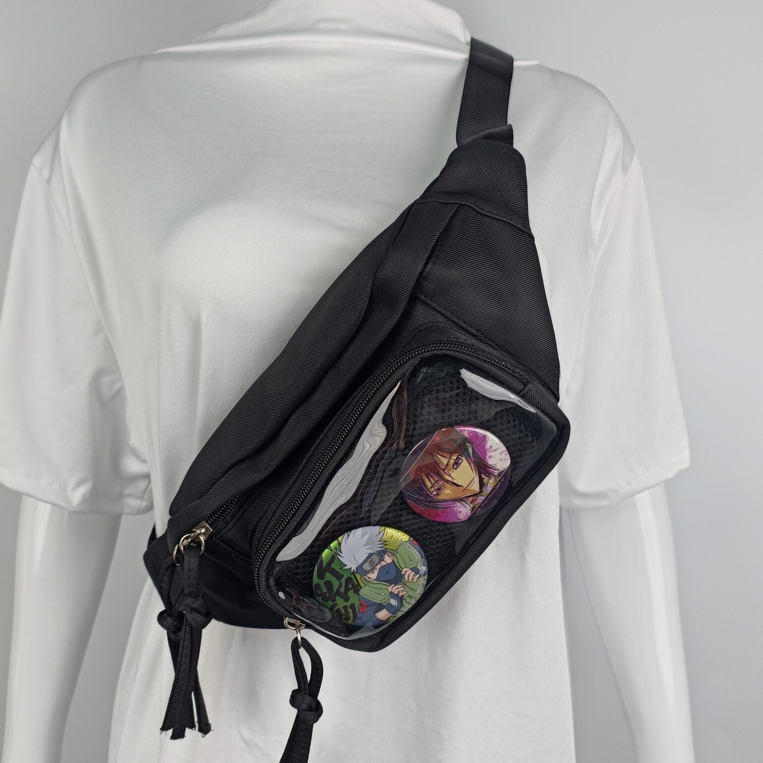 Ita Crossbody Bag with Clear Window and Included Insert for Pin Display
