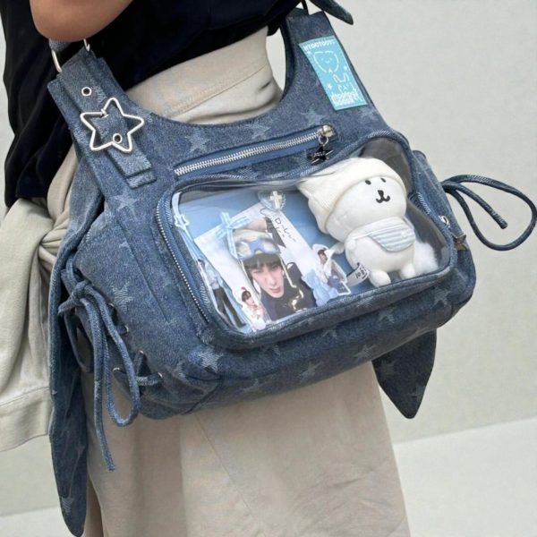 Ita Messenger Bag with Clear Window for Pin Display