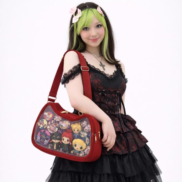 Ita Shoulder Bag with Clear Window for Pin Display