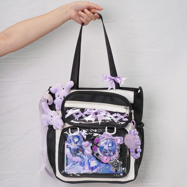 Ita Shoulder Bag with Clear Window for Plushies and Pins — crossbody ita bag detail view
