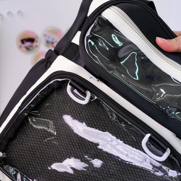 Ita Shoulder Bag with Clear Window for Plushies and Pins — crossbody ita bag detail view
