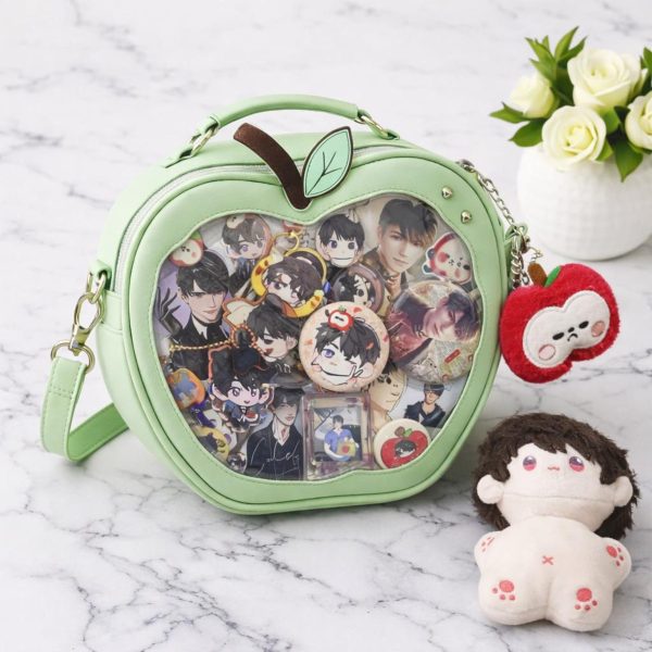 Kawaii Apple Ita Backpack with Clear Window for Plushies and Pins