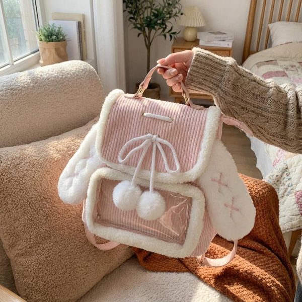 Kawaii Bunny Ita Backpack for Plushies and Pins