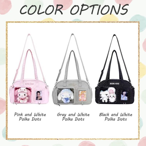 Kawaii Convertible Ita Bag with Clear Window for Pin Display — ita bag detail view