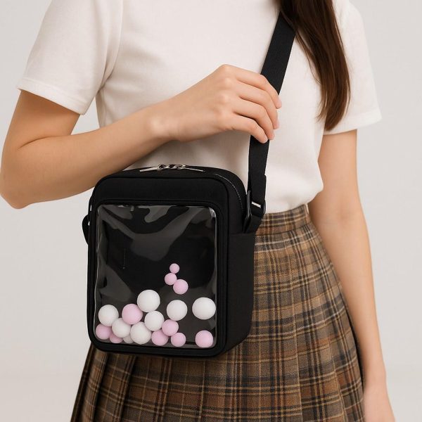 Kawaii Convertible Ita Bag with Clear Window for Pin Display