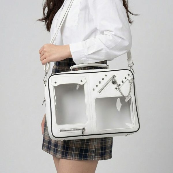 Kawaii Convertible Ita Bag with Clear Window for Pin Display
