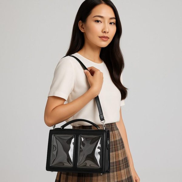 Kawaii Convertible Ita Bag with Clear Window for Pin Display