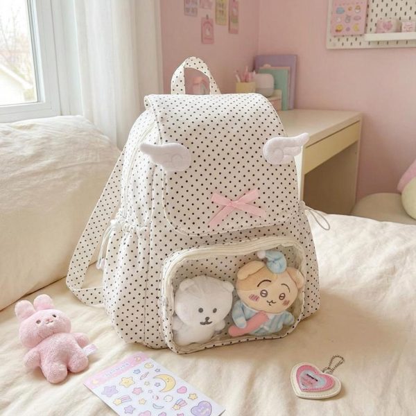 Kawaii Ita Backpack with Clear Window for Plushies and Pins