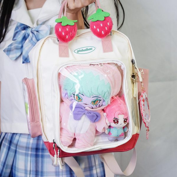 Kawaii Ita Backpack with Clear Window for Plushies and Pins