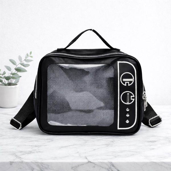 Kawaii Ita Crossbody Bag with Clear Window for Plushies and Pins