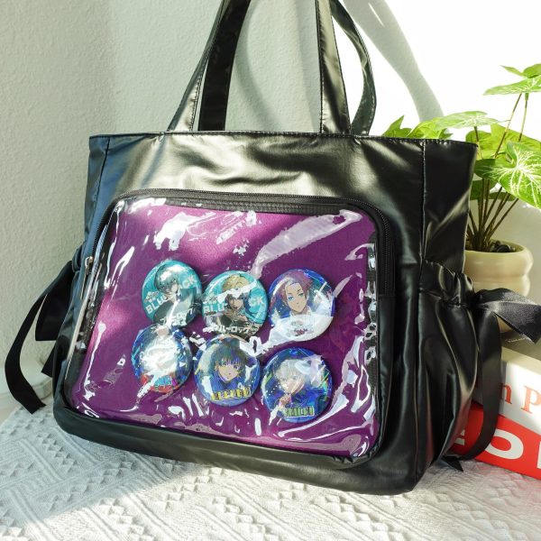 Kawaii Ita Shoulder Bag with Clear Window for Pin Display