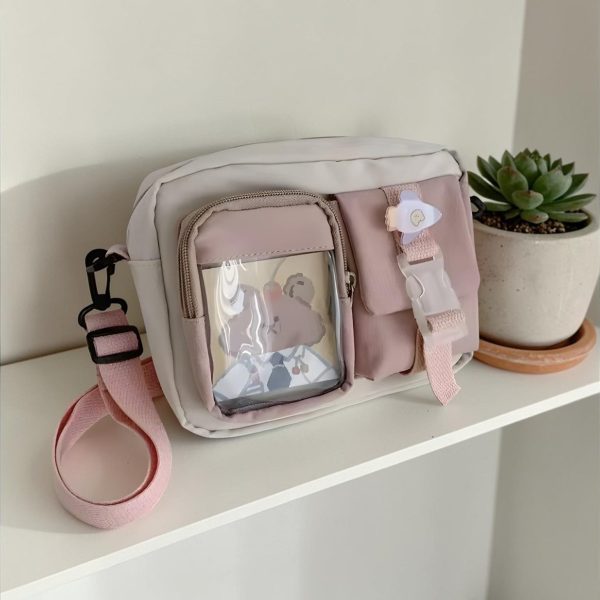Kawaii Ita Shoulder Bag with Clear Window for Plushies and Pins