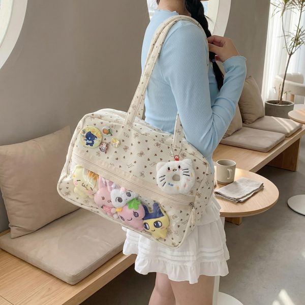 Kawaii Ita Shoulder Bag with Clear Window for Plushies and Pins