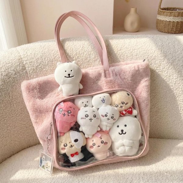 Kawaii Ita Shoulder Bag with Clear Window for Plushies and Pins
