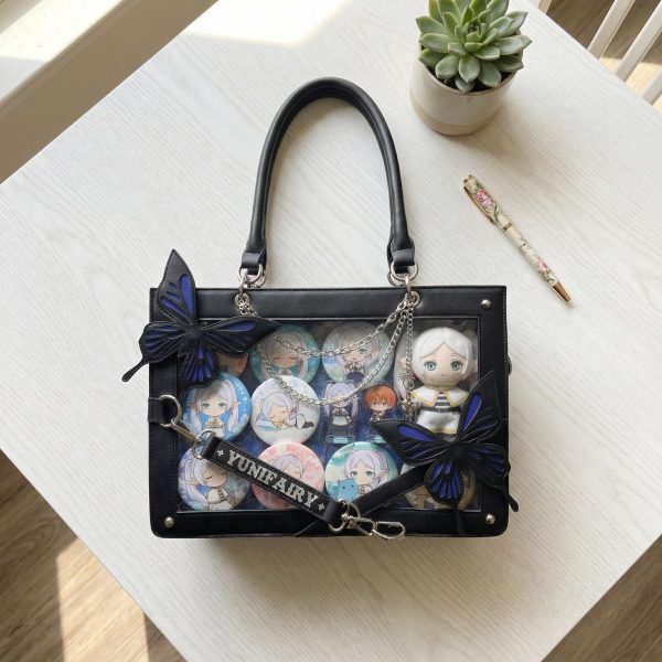 Kawaii Y2K Ita Crossbody Bag with Clear Window for Pin Display