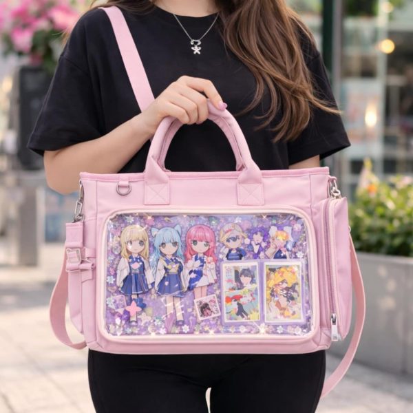 Large Black Ita Backpack with Clear Window for Photocards and Pins