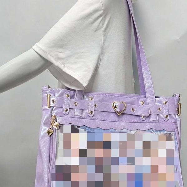 Large Convertible Ita Bag with Clear Window for Pin Display