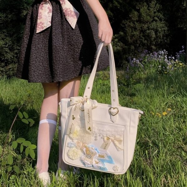 Large Ita Tote Bag with Clear Window for Plushies and Pins