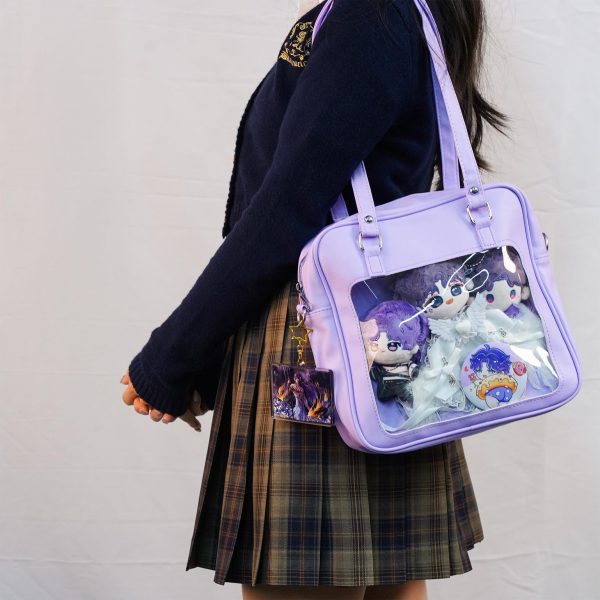 Large Pink Convertible Ita Bag with Clear Window for Pin Display