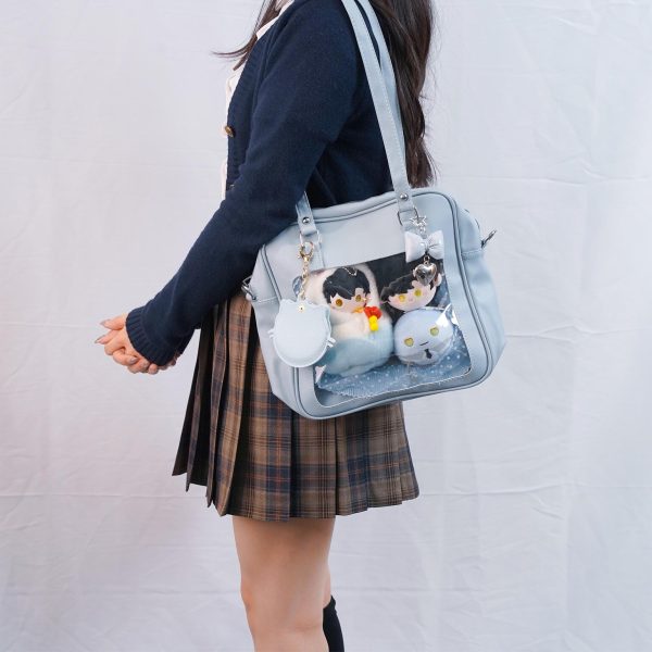 Large Pink Convertible Ita Bag with Clear Window for Pin Display