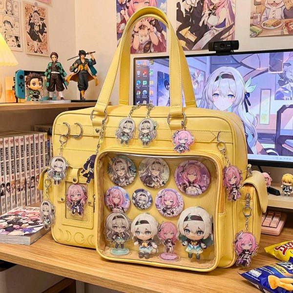 Large Yellow Ita Shoulder Bag for Plushies and Pins