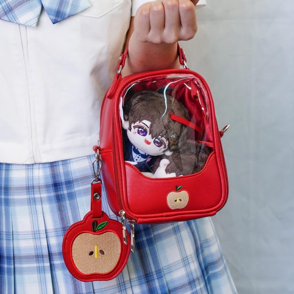 Mini Apple Ita Crossbody Bag with Clear Window for Pin Display