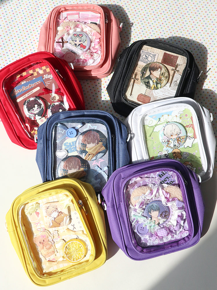 Mini Ita Crossbody Bag with Clear Window and Included Insert for Plushies and Pins