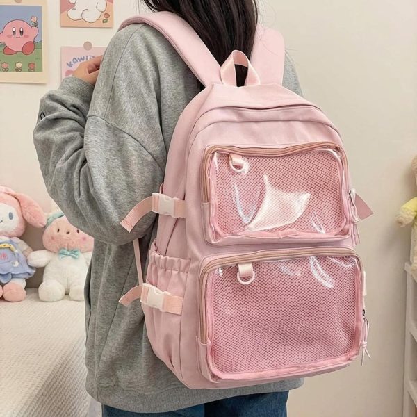 Pastel Ita Backpack with Clear Window for Pin Display