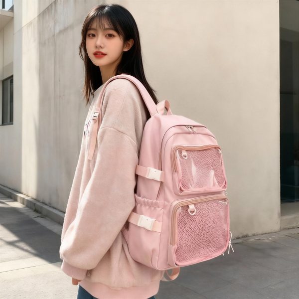 Pastel Ita Tote Bag with Clear Window for Pin Display