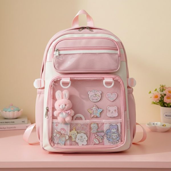 Pastel Kawaii Ita Backpack for Plushies and Pins