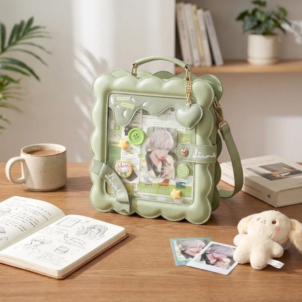 Pastel Kawaii Ita Purse with Clear Window for Photocards and Pins