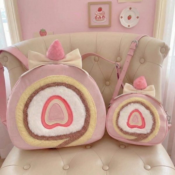 Pastel Kawaii Strawberry Ita Backpack for Plushies and Pins