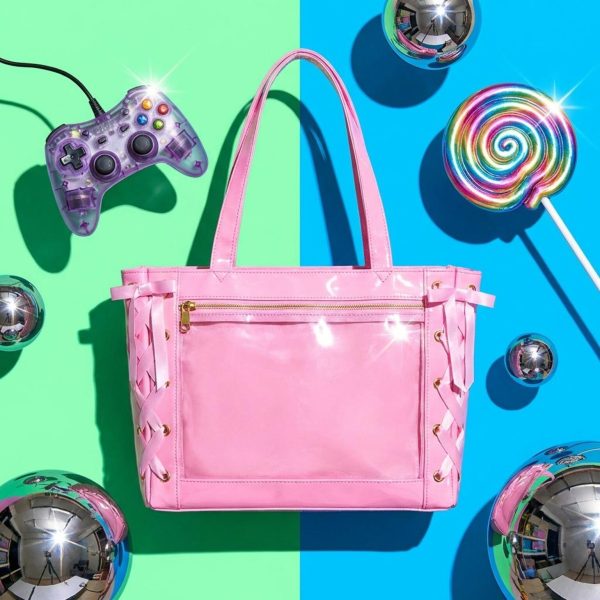 Pink Kawaii Convertible Ita Bag for Pin Display