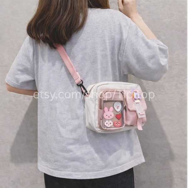 Pink Kawaii Ita Crossbody Bag for Pin Display