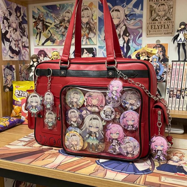 Red Ita Backpack with Clear Window for Plushies and Pins