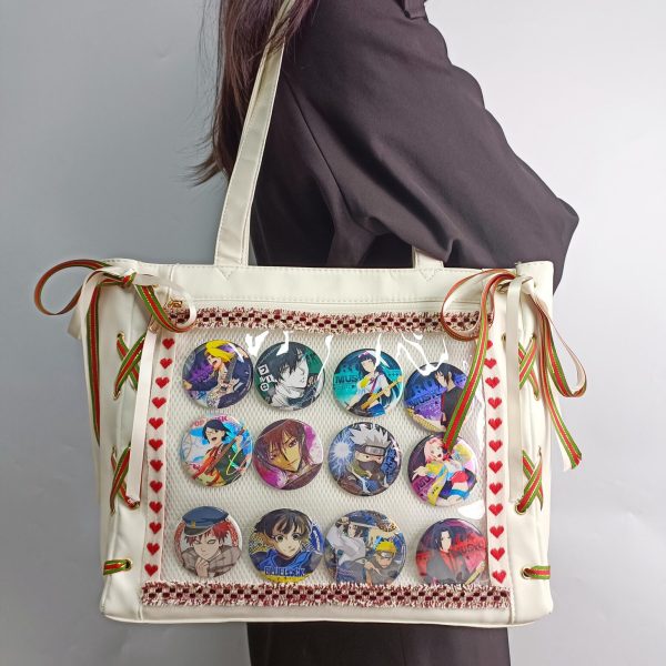 Ribbon Ita Shoulder Bag with Clear Window for Plushies and Pins