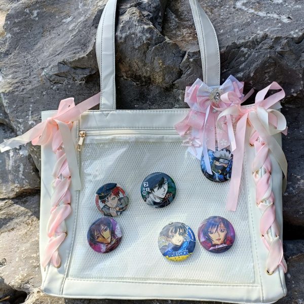Ribbon Ita Shoulder Bag with Clear Window for Plushies and Pins