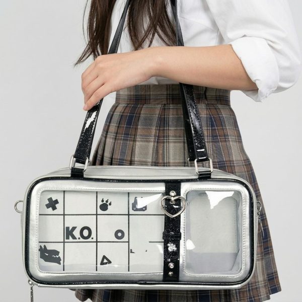 Silver Kawaii Convertible Ita Bag for Pin Display