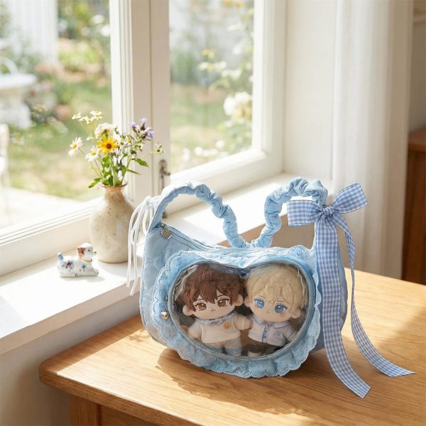 Small Convertible Ita Bag with Clear Window for Pin Display — mini ita bag detail view
